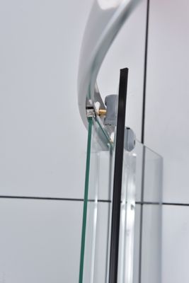 کابین دوش ورودی گوشه آلومینیومی کروم شیشه شفاف 5 میلی متری