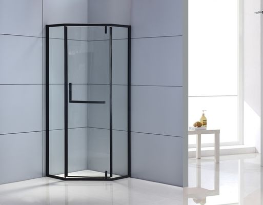 محفظه حمام چهارگانه گوشه شیشه ای سکوریت شده مشکی ISO9001