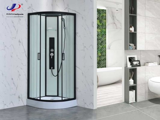 اتاق دوش مدرن با قاب سیاه و شیشه 4/5 میلی متری با سقف شیشه ای