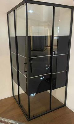 5/6mm بلوک شیشه ای سیاه مربع حمام با قاب سیاه آلومینیوم